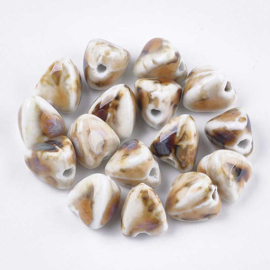 Glazed Porcelain Bead -  Zongzi - Linen (10)