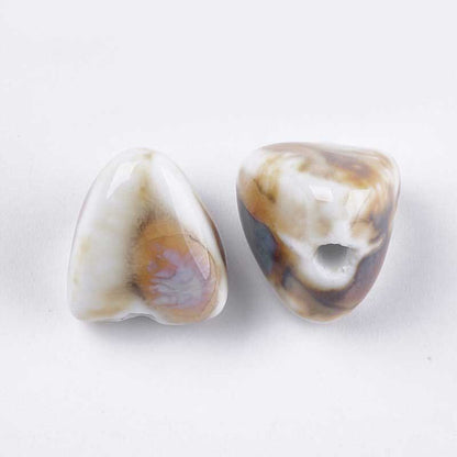 Glazed Porcelain Bead -  Zongzi - Linen (10)