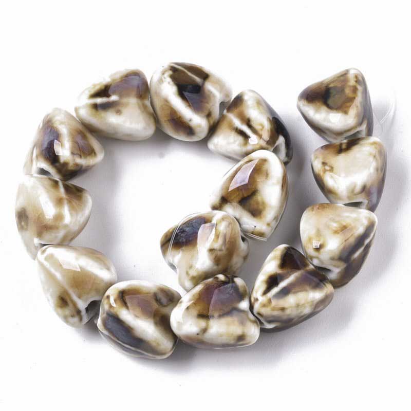 Glazed Porcelain Bead -  Zongzi - Linen (10)