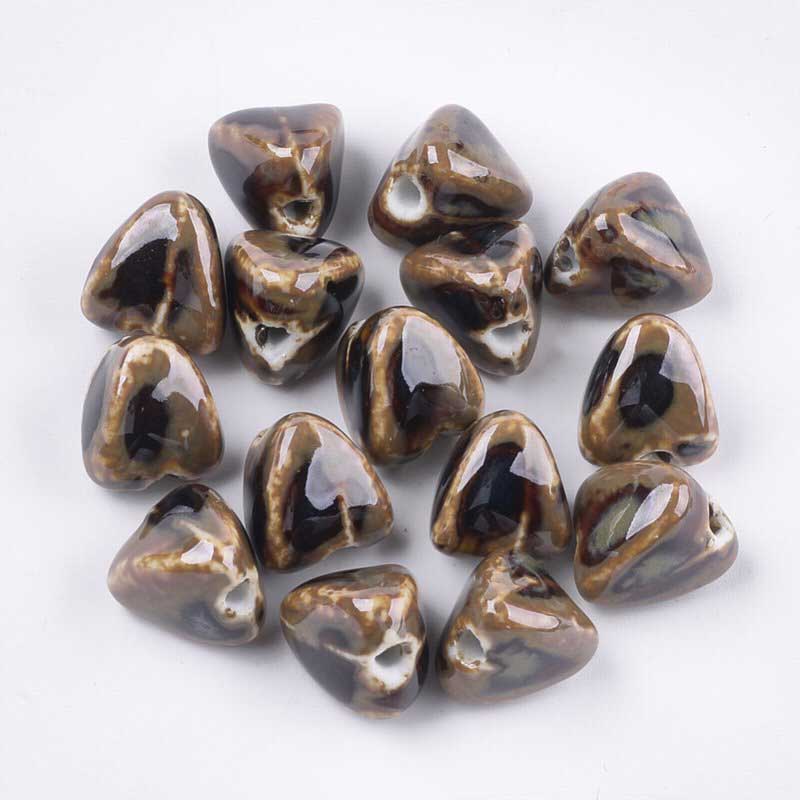 Glazed Porcelain Bead -  Zongzi - Camel (10)