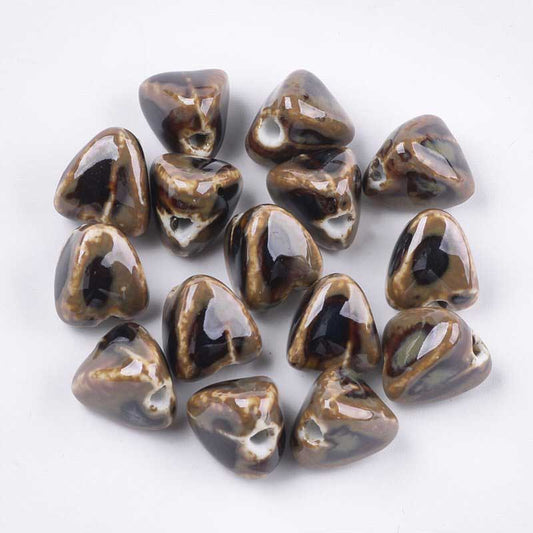 Glazed Porcelain Bead -  Zongzi - Camel (10)