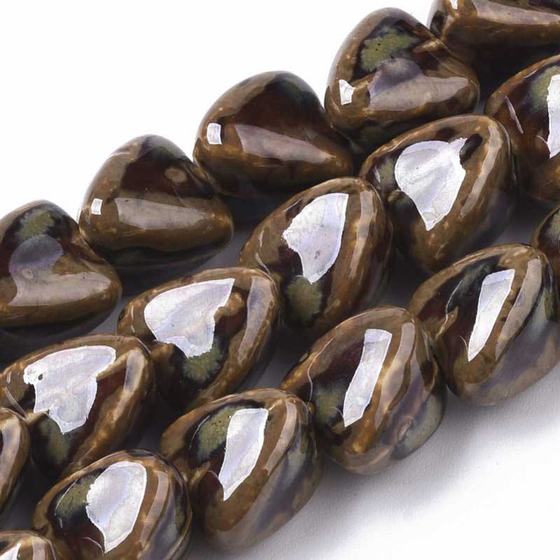 Glazed Porcelain Bead -  Zongzi - Camel (10)