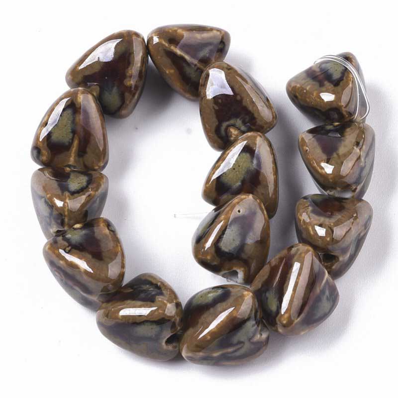 Glazed Porcelain Bead -  Zongzi - Camel (10)