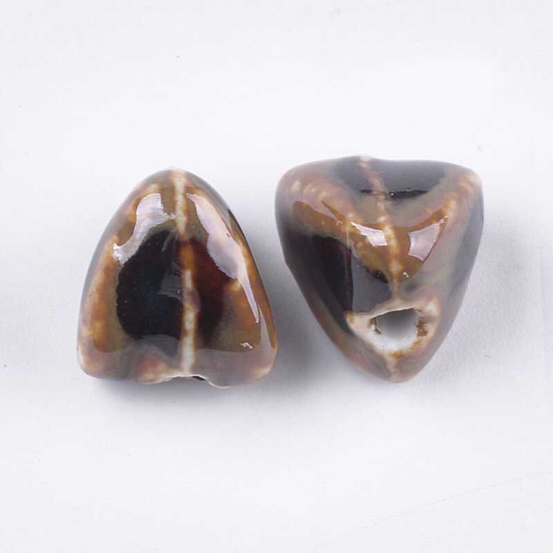 Glazed Porcelain Bead -  Zongzi - Camel (10)