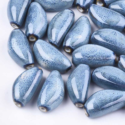 Glazed Porcelain Bead -  Garlic Clove - Spackle (5)