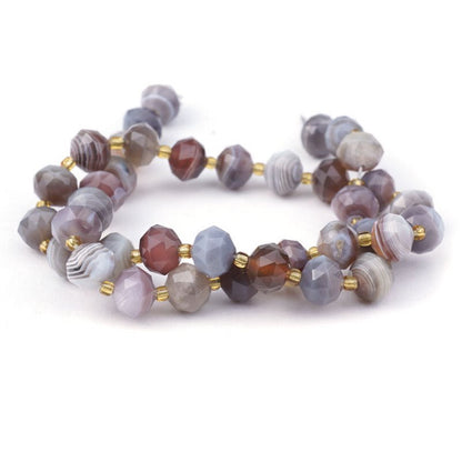 Botswana Agate   10mm Fac Rondelle 16in