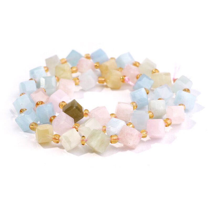 Morganite   6x8mm CornerDrill Cube 16in