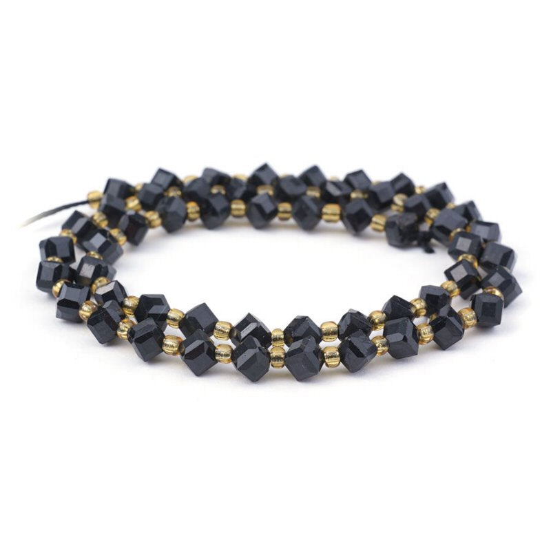 Blk Tourm   4x6mm CornerDrill Cube 16in