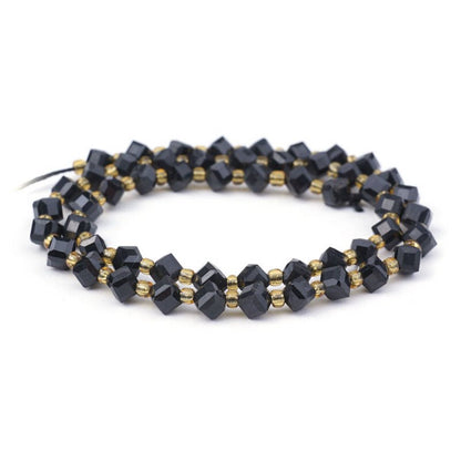 Blk Tourm   4x6mm CornerDrill Cube 16in