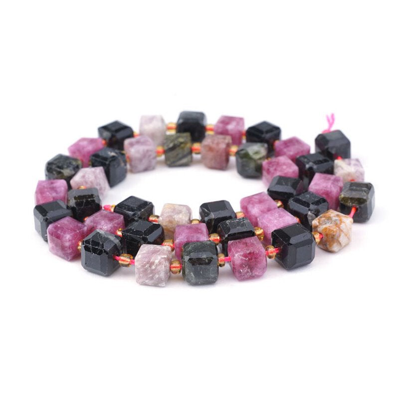 Tourmaline   10x7mm Faceted Cube 16in