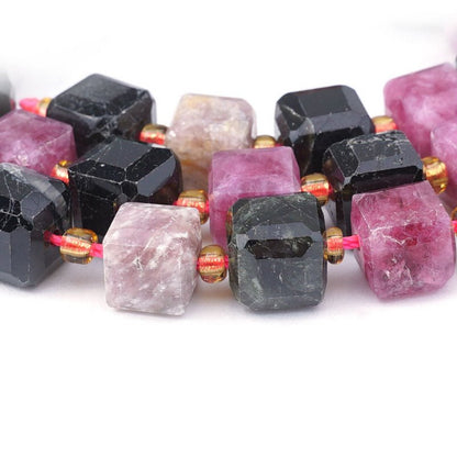 Tourmaline   10x7mm Faceted Cube 16in