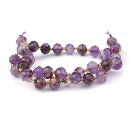 Cacoxenite   10mm Faceted Rondelle 16in