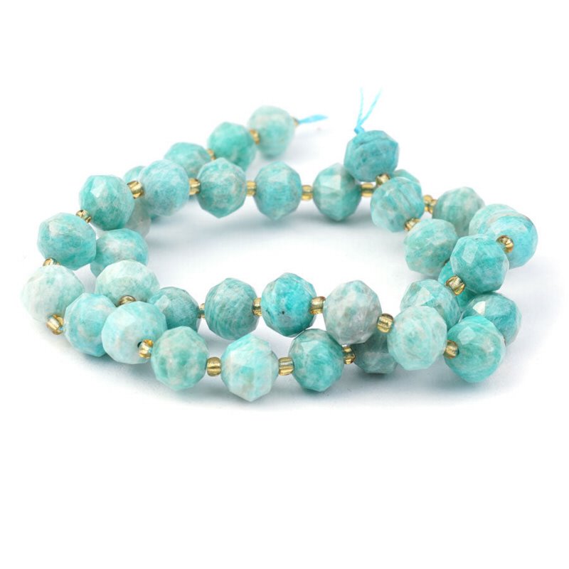 Amazonite   10mm Faceted Rondelle strand