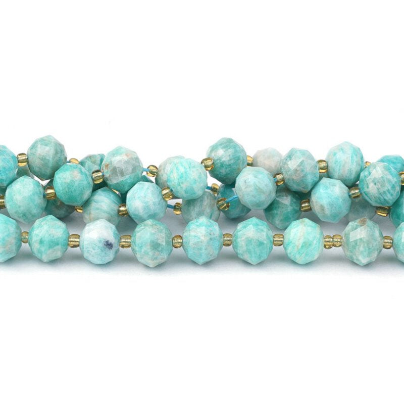 Amazonite   10mm Faceted Rondelle strand