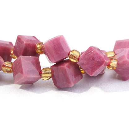 Rhodonite   6x8mm CornerDrill Cube 16in