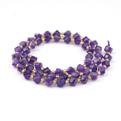 Amethyst   4x6mm CornerDrill Cube 16in