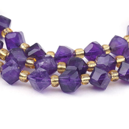 Amethyst   4x6mm CornerDrill Cube 16in