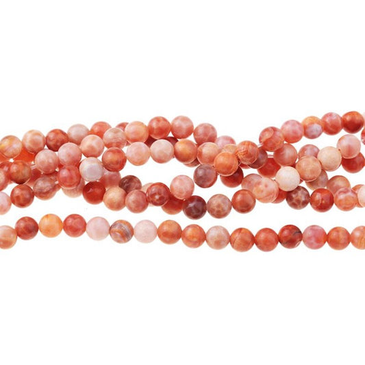 Fire Agate (Heated)   6mm Round 16in