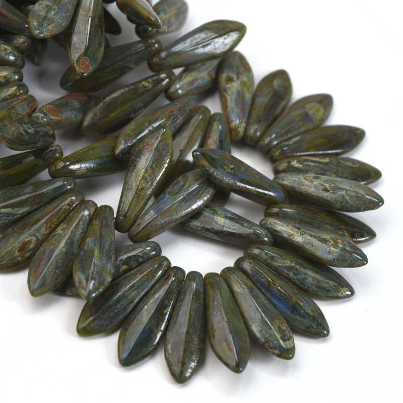 Fringe Beads Dagger Beads - 16mm - Hidden Glade (25)
