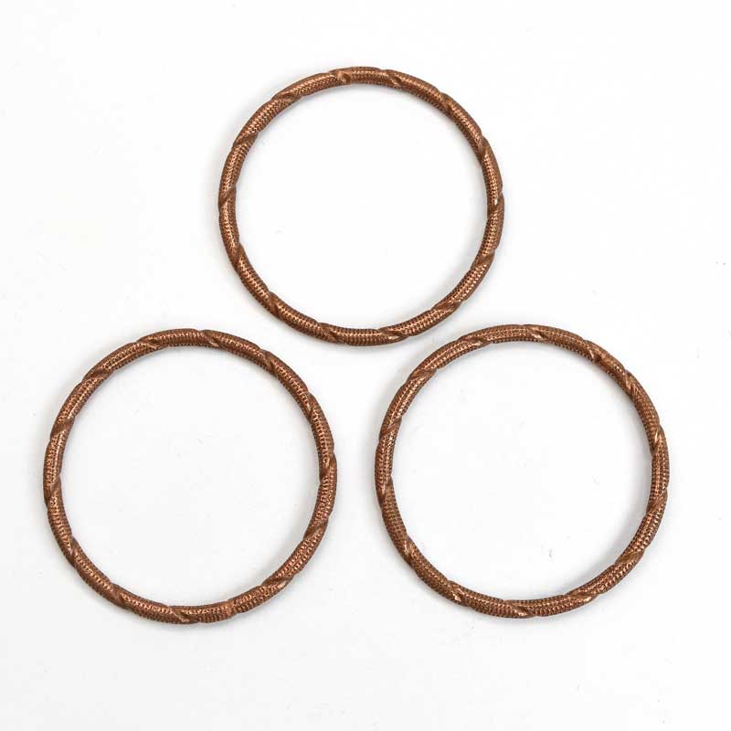 Link - 34mm Diamond Cut Ring - Antiqued Copper