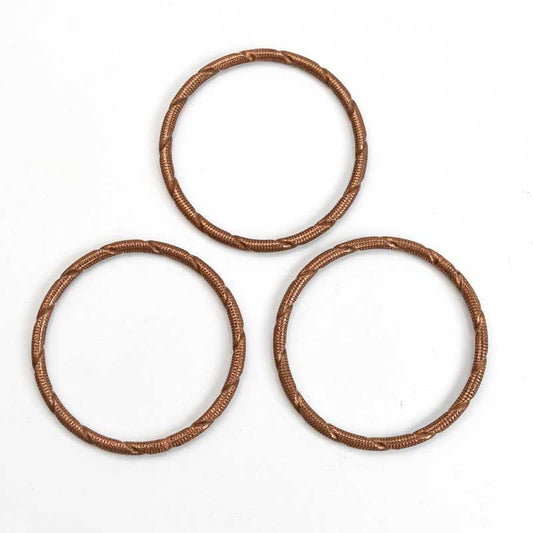 Link - 34mm Diamond Cut Ring - Antiqued Copper