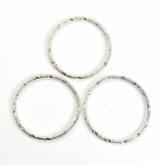 Link - 34mm Diamond Cut Ring - Bright Silver