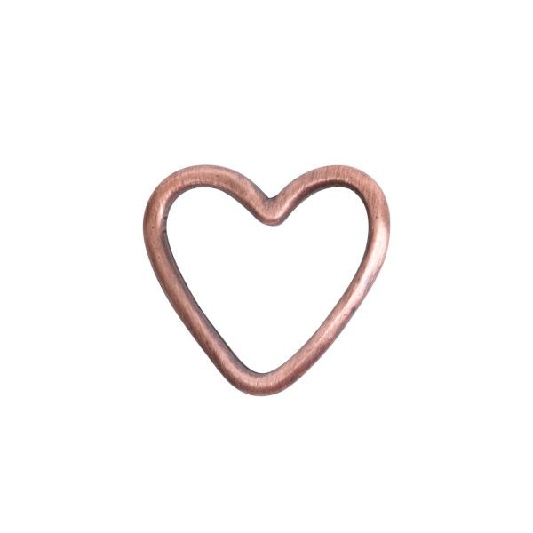 Link - 24mm Organic Heart - Antiqued Copper