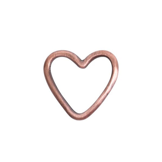 Link - 24mm Organic Heart - Antiqued Copper