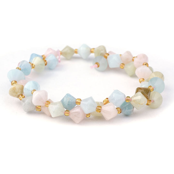 Morganite   8mm Fac Bicone 16in