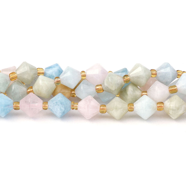 Morganite   8mm Fac Bicone 16in