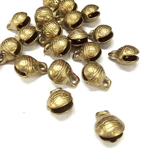14mm Tiger Bell Charm   Brass 5