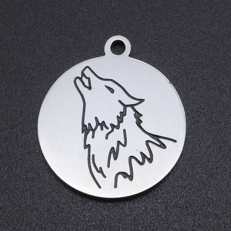 Howling Wolf Disc   Stainless Steel Each