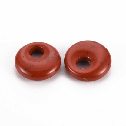 Stone Pendant/Charm - 18mm Puffy Gogo Donut - Red Jasper