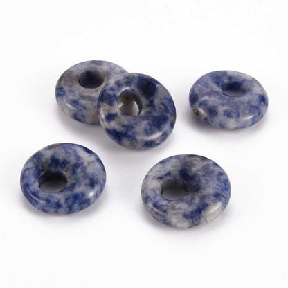 Stone Pendant/Charm - 18mm Puffy Gogo Donut - Sodalite