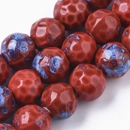 Glazed Porcelain Bead - 16mm Round Pods - Energy (10)