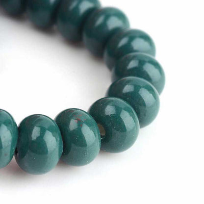 Glazed Porcelain Bead - 8x5mm Donut Rondelle - Teal (20)