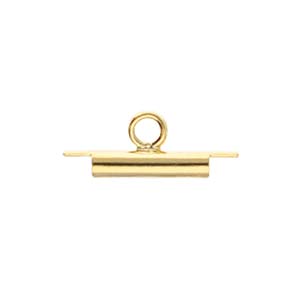 Miyuki Slide End Tube - 10mm with Loop - Goldplated (Pair)