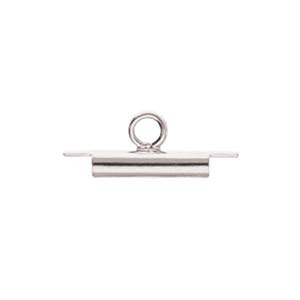 Miyuki Slide End Tube - 10mm with Loop - Silverplated (Pair)