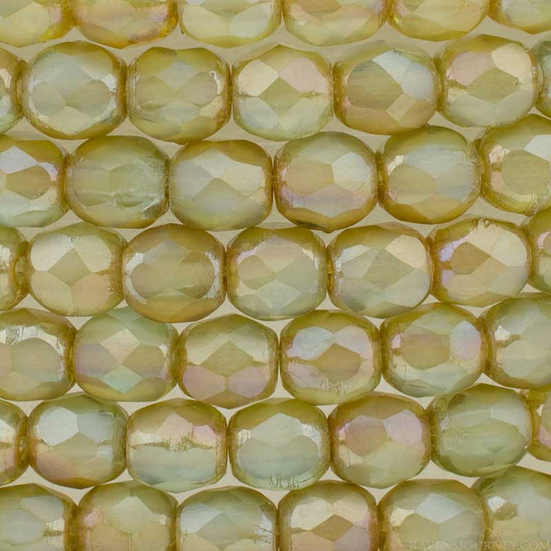 Fire Polish Beads Faceted Round - 3mm - Matte Sage Luster (strand 50)