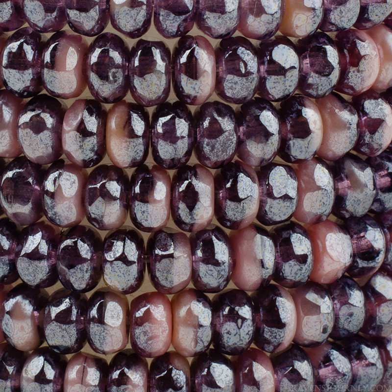 Fire Polish Beads - 3x2mm - Gem Cut Microspacer - Twilight Luster (strand 50)