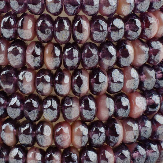 Fire Polish Beads - 3x2mm - Gem Cut Microspacer - Twilight Luster (strand 50)