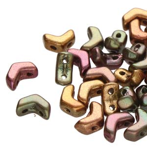 Czech Shaped Beads -  Mini ChevronDuo - Violet Rainbow (Tube)