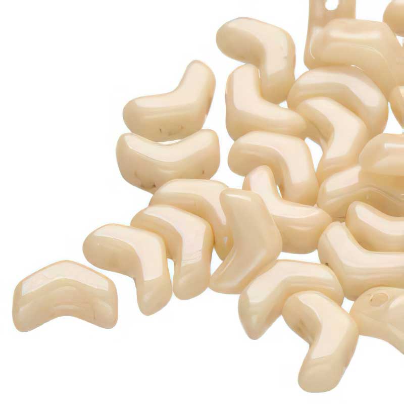 Czech Shaped Beads -  Mini ChevronDuo - Chalk Beige Luster (Tube)