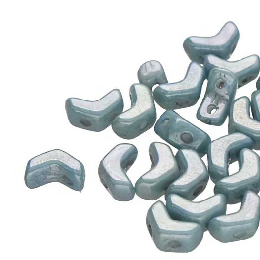 Czech Shaped Beads -  Mini ChevronDuo - Chalk Blue Luster (Tube)
