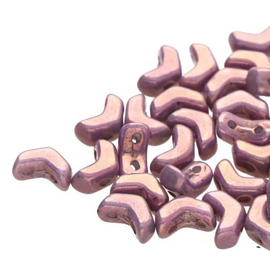 Czech Shaped Beads -  Mini ChevronDuo - Chalk Vega Purple (Tube)