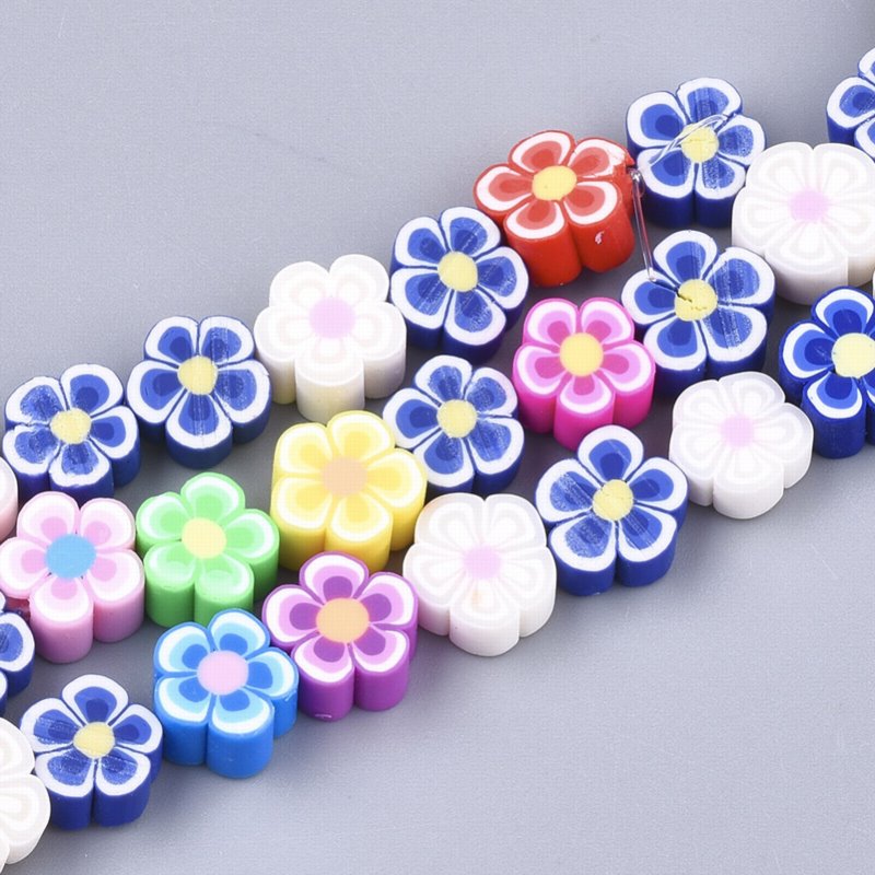 Polymer Clay Vinyl - Flowers - Assorted Colours (strand)