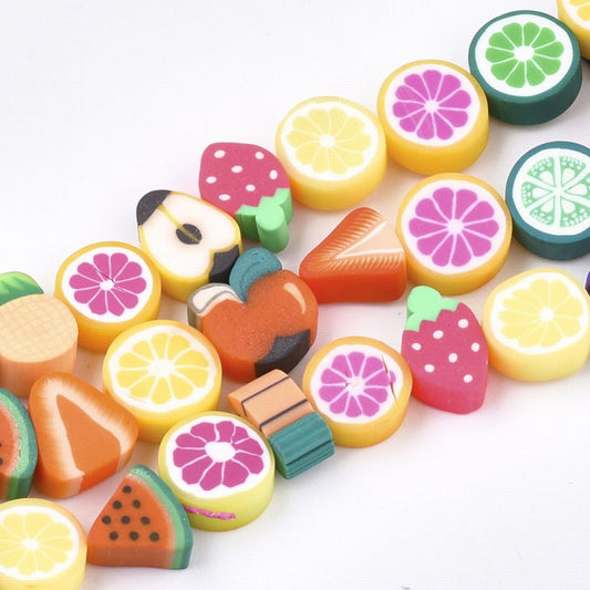 Polymer Clay Vinyl - Fruit - Assorted Colours (strand)