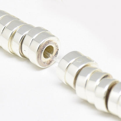 SilverPl Hematite   6x2mm Rondelle 16in