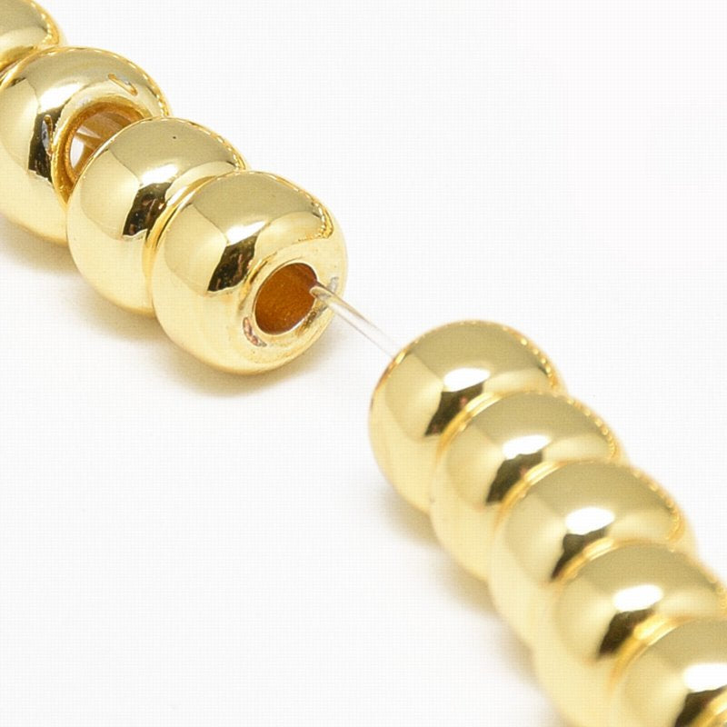 GoldPl Hematite   6x4mm Donut 15.5in