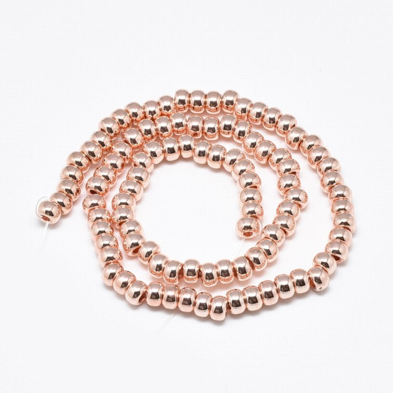 RoseGoldPl Hematite   6x4mm Donut 15.5in